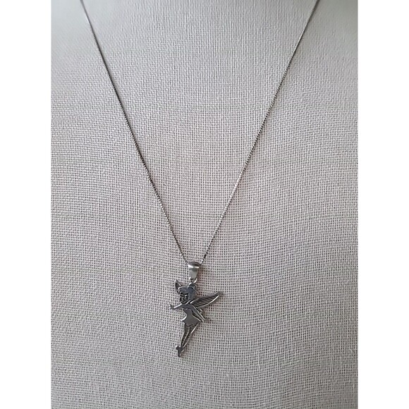 Disney 925 Sterling Silver Tinker Bell Pendant Necklace Vintage Italy JCM - Picture 3 of 10